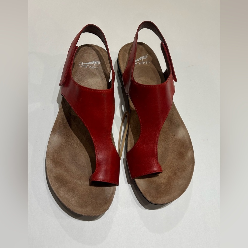 Dansko Reece Women Leather Slingback Toe-Loop Sandals size 10 (40) support shoe - Picture 2 of 9